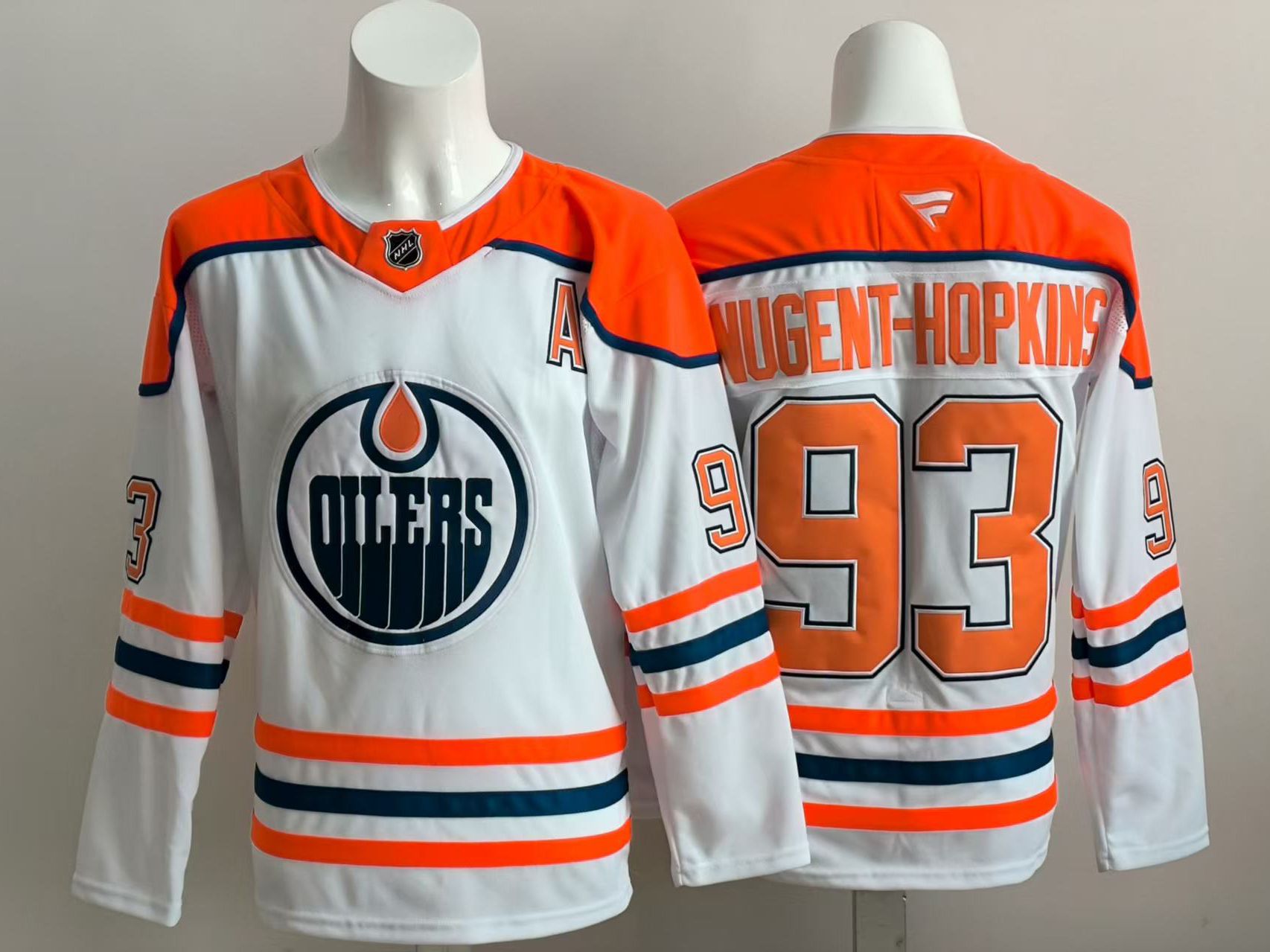 Men 2025 Edmonton Oilers #93 Nugent-Hopkins White Throwback NHL Jersey style 01->edmonton oilers->NHL Jersey